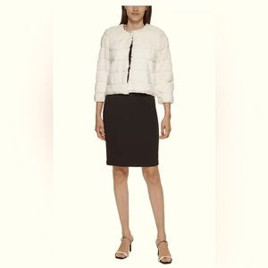 Calvin Klein Faux Fur Shrug Size Large NWOT